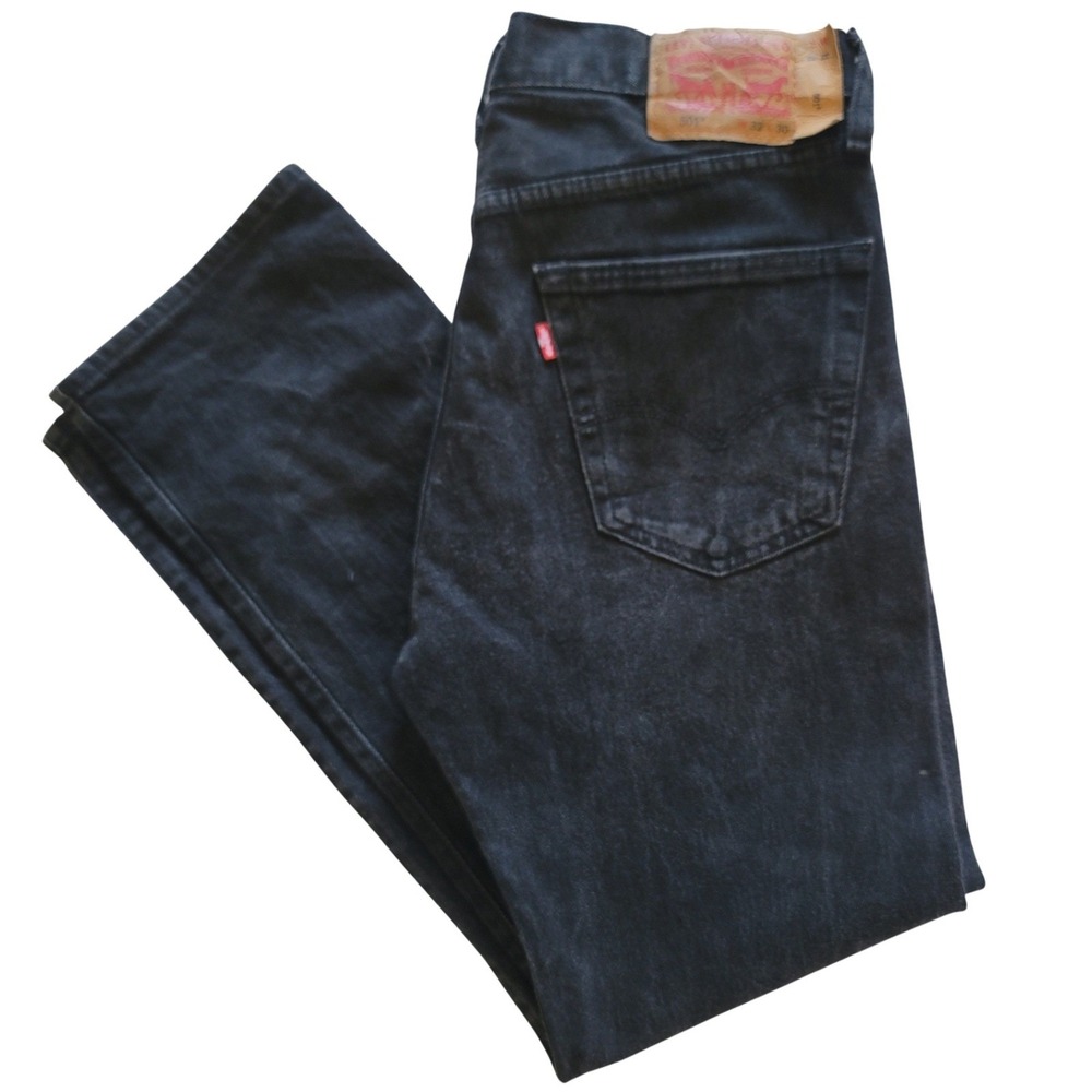 Levi's 501 Original Fit Jeans Mens 32x30 Black Straight Leg Button Fly Denim